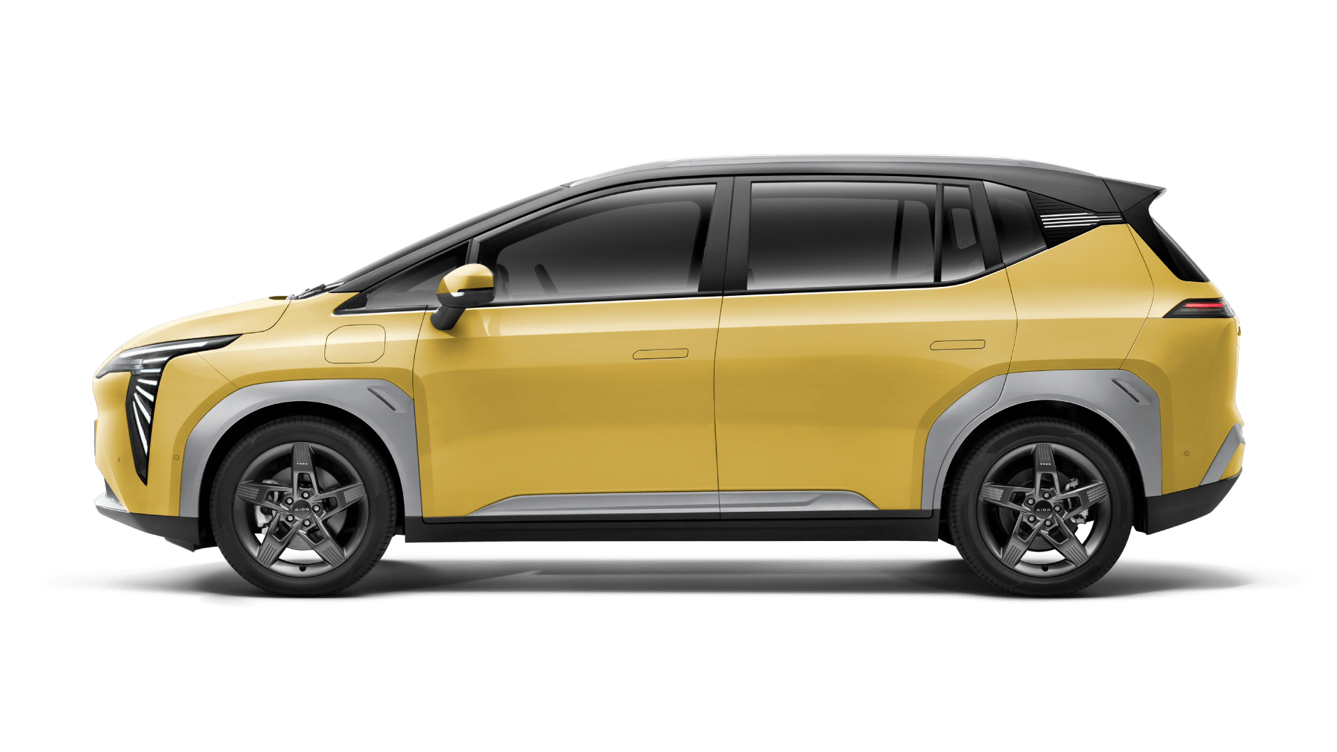 France AJ Group - AION Y AION Y Plus exterior — Lucky Gold with black roof side view | France AJ Group Ltd vehicle