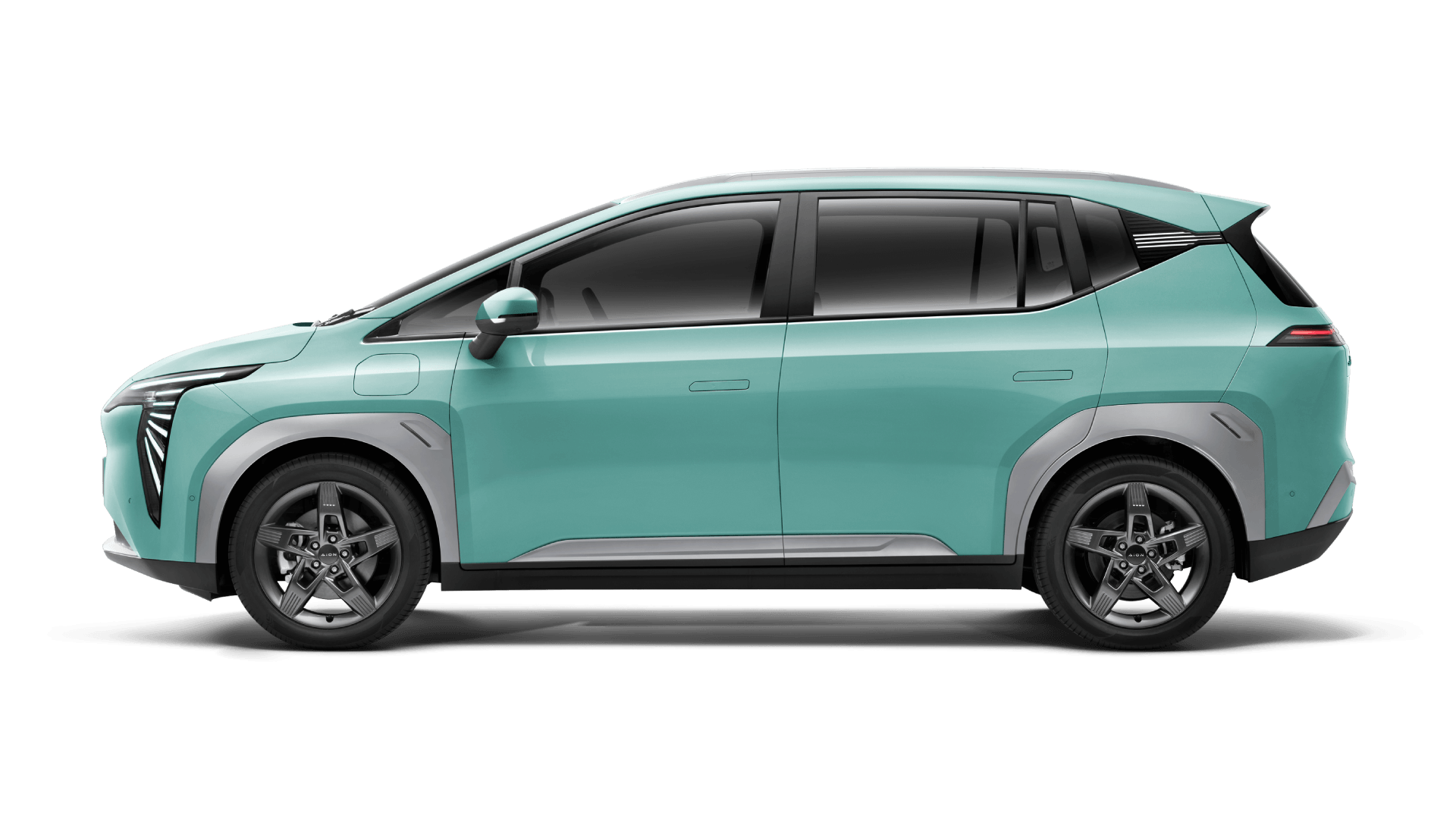 France AJ Group - AION Y AION Y Plus exterior — Vitality Green side profile | France AJ Group Ltd vehicle
