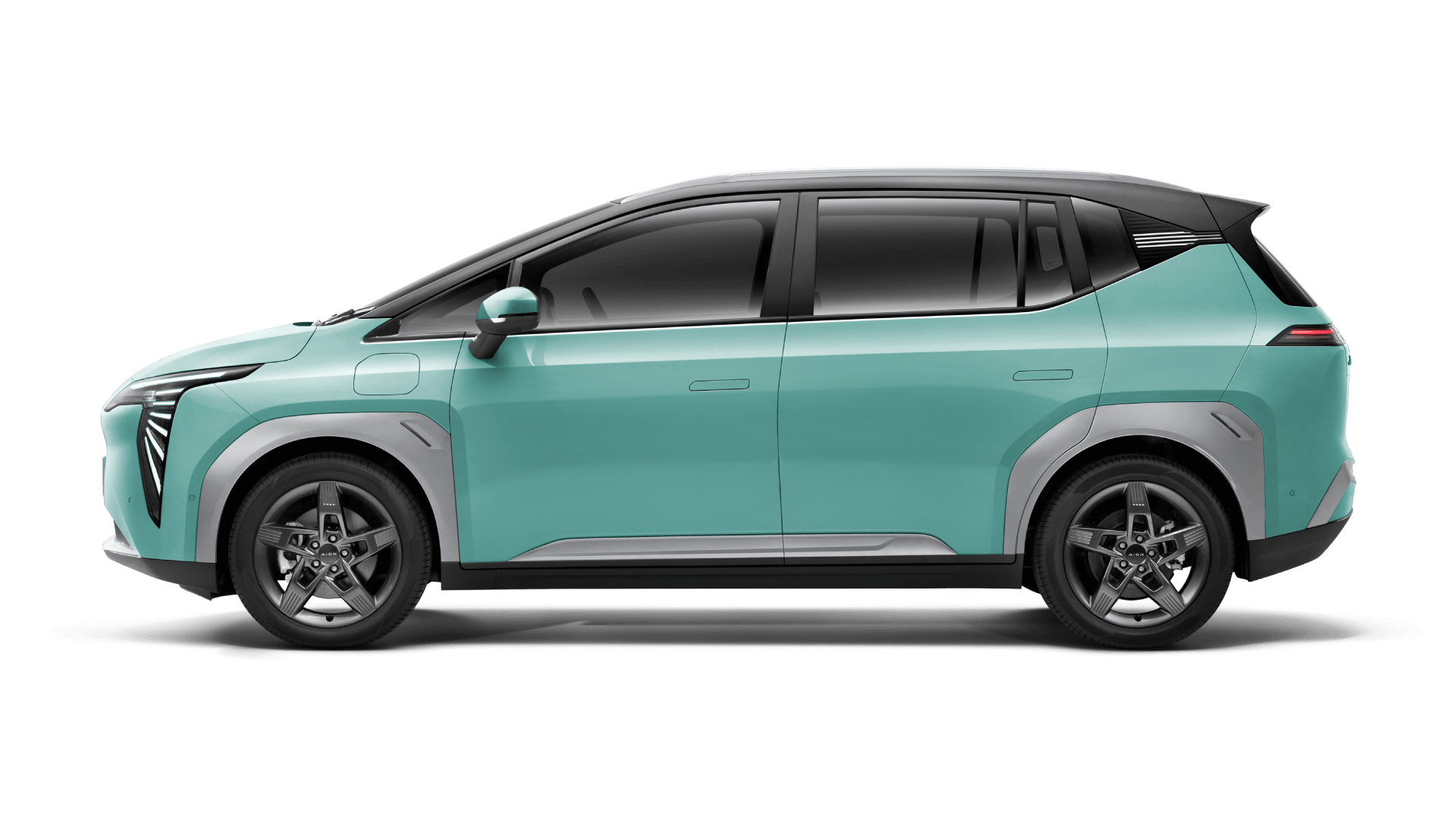 France AJ Group - AION Y AION Y Plus exterior — Vitality Green with black roof side view | France AJ Group Ltd vehicle