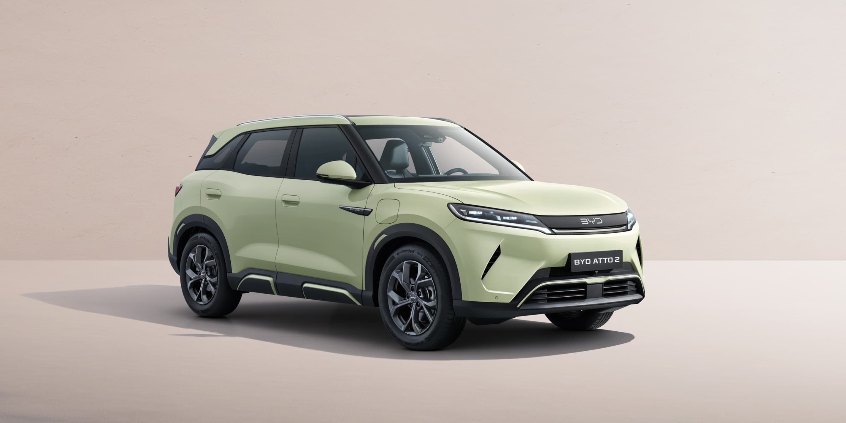 A compact electric SUV with a striking exterior