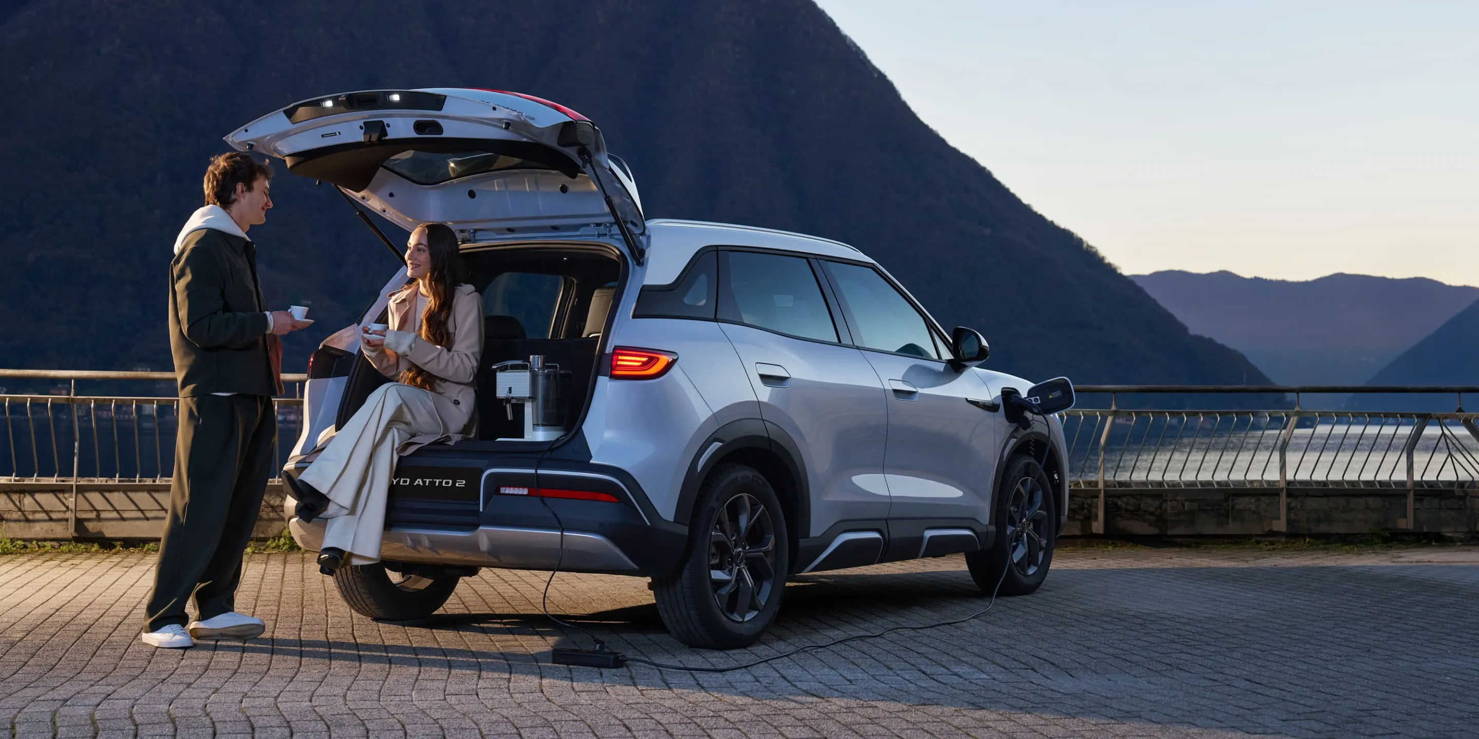 BYD ATTO 2 V2L — vehicle-to-load power for appliances, gaming and outdoor camping | France AJ Group Ltd