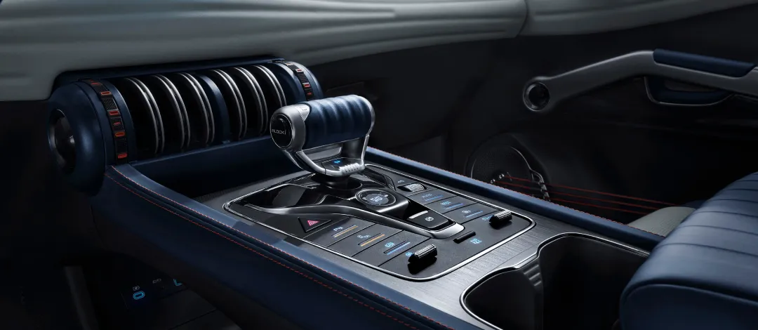 BYD ATTO 3 center armrest — treadmill-inspired with wireless charging pad