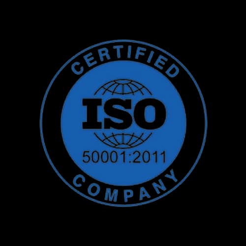 ISO 50001:2011 certification for energy management and sustainable operational efficiency.